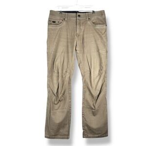 KUHL Kanvus Jean Khaki Pants Mens Size 36x32 Stretch Canvas‎ Relaxed Patina Dye